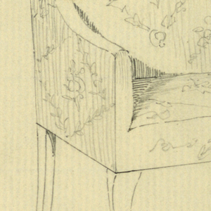 Drawing, Design for Stuffed Chair, Rocker, and Arm Chair (easy chair)