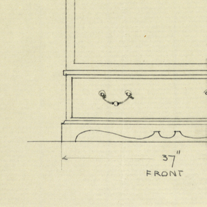 Drawing, Design for Mirror & Piano Bench