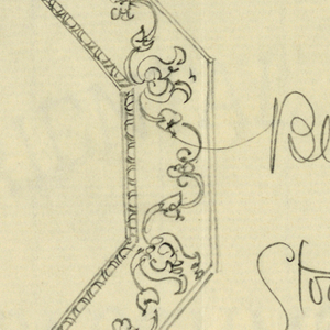 Drawing, Design for Mirror & Piano Bench