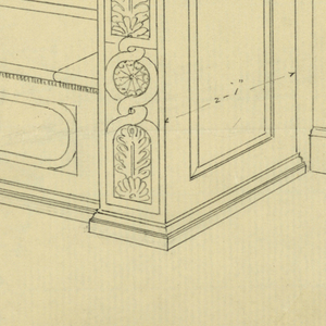 Drawing, Design for Stuffed Sofa/Hall Seat