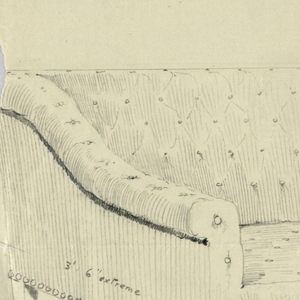 Drawing, Design for Stuffed Sofa/Hall Seat