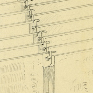 Drawing, Design for Newspaper Rack on Wall, 1900–05