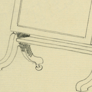 Drawing, Design for Mirror & Piano Bench