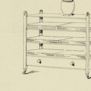 Drawing, Design for Three-Tiered Table with Vase and Flowers, 1900–05