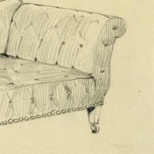 Drawing, Design for Stuffed Sofa/Hall Seat