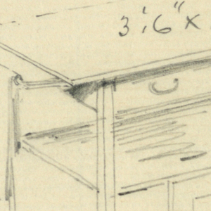 Drawing, Designs for Wardrobes, Washstands, & Somno (Night Tables)
