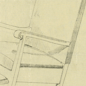 Drawing, Design for Stuffed Chair, Rocker, and Arm Chair (easy chair)