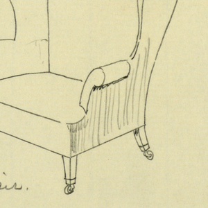 Drawing, Design for Stuffed Chair, Rocker, and Arm Chair (easy chair)