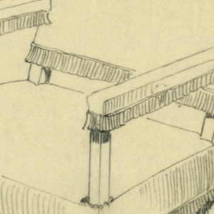 Drawing, Design for Stuffed Chair, Rocker, and Arm Chair (easy chair)