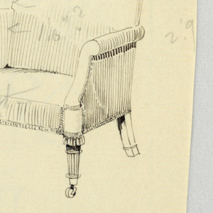 Drawing, Design for Stuffed Chair, Rocker, and Arm Chair (easy chair)