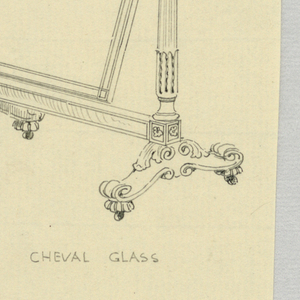 Drawing, Design for Mirror & Piano Bench