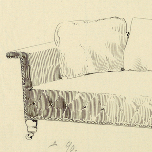 Drawing, Design for Stuffed Sofa/Hall Seat