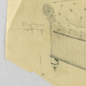 Drawing, Design for Stuffed Sofa/Hall Seat