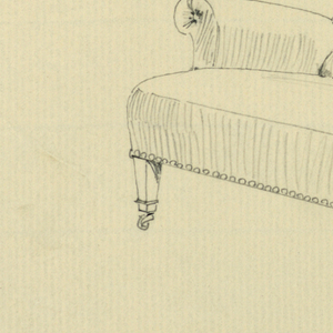 Drawing, Design for Stuffed Chair, Rocker, and Arm Chair (easy chair)