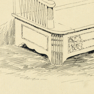 Drawing, Design for Stuffed Sofa/Hall Seat