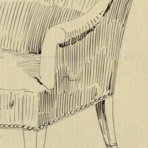 Drawing, Design for Stuffed Chair, Rocker, and Arm Chair (easy chair)