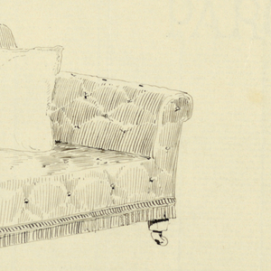Drawing, Design for Stuffed Sofa/Hall Seat