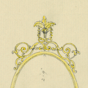 Drawing, Design for Mirror & Piano Bench