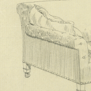Drawing, Design for Stuffed Sofa/Hall Seat