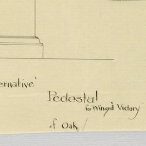 Drawing, Design for Pedestal with "Winged Victory" Statue Atop, 1900–05