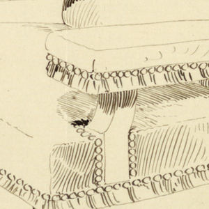 Drawing, Design for Stuffed Chair, Rocker, and Arm Chair (easy chair)