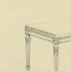 Drawing, Design for Mirror & Piano Bench