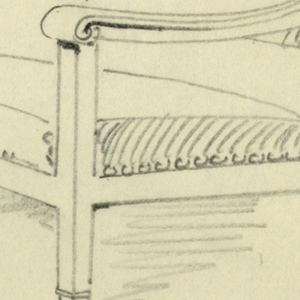 Drawing, Designsfor Stuffed Chair, Rocker, and Arm Chair (easy chair)