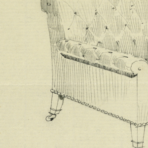 Drawing, Design for Stuffed Chair, Rocker, and Arm Chair (easy chair)