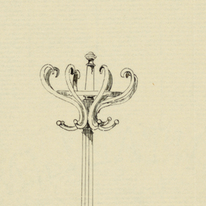 Drawing, Design for Wooden Hat Tree, 1900–05