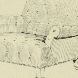 Drawing, Design for Stuffed Chair, Rocker, and Arm Chair (easy chair)
