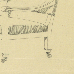 Drawing, Design for Stuffed Chair, Rocker, and Arm Chair (easy chair)