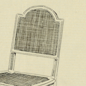 Drawing, Design for Armless Chair with Caning