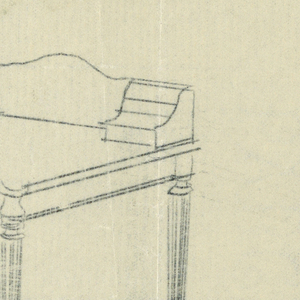 Drawing, Design for Writing Table #44 in Oak, 1900–05