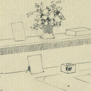 Drawing, Design for Rectangular Writing Table with Straight, Square, Fluted Legs and Three Drawers, 1900–05