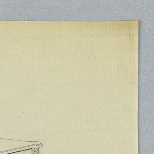 Drawing, Design for Tea Table with Brass Railing Along Back of Upper Shelf, 1900–05
