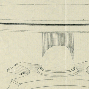 Drawing, Design for a Round Dining Table with Bracket Feet, 1900–05