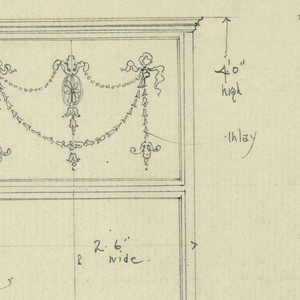 Drawing, Design for Cabinet with Neo-Classical Motifs, Front and Side Views, 1900–05