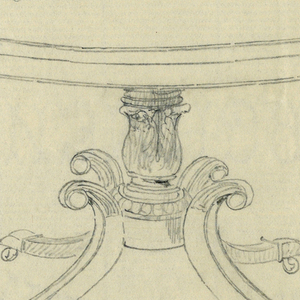 Drawing, Design for Round Table on Baluster-Shaped Support, 1900–05