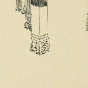 Drawing, Design for Five-Legged Rectangular Dining Table of Oak, 1900–05