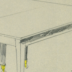 Drawing, Design for a Six-Legged Rectangular Table on Casters, 1900–05