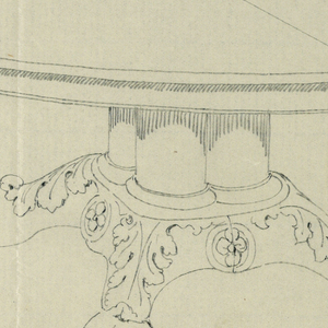 Drawing, Design for a Round Dining Table on Plain Hoof Feet, 1900–05