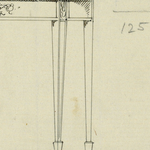 Drawing, Design for Rectangular Card Table with Carved Decoration on Border