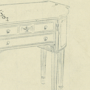 Drawing, Design for Sideboard with Neo-Classical Vase Motifs, 1900–05