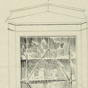 Drawing, Design for Corner Parlor Cabinet of Mahogany, 1900–05