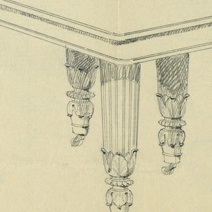 Drawing, Design for Rectangular Dining Table "B", 1900–05