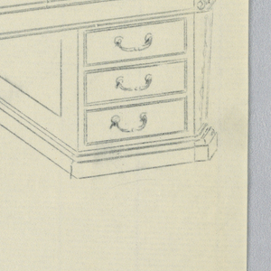 Drawing, Design for Massive Library Table with Squared Pilasters at Corners, 1900–05
