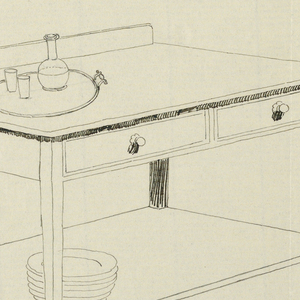 Drawing, Design for Serving Table with Tray and Stack of Plates Atop, 1900–05