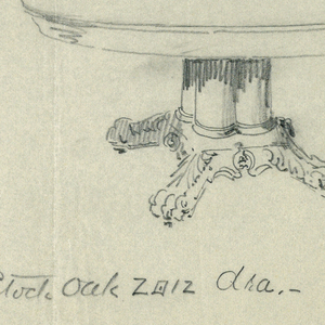 Drawing, Design for a Round Oak Dining Table with Animal Paw Feet, 1900–05