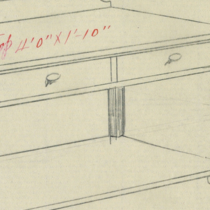 Drawing, Design for Serving Table of Mahogany with Ball and Claw Feet, 1900–05