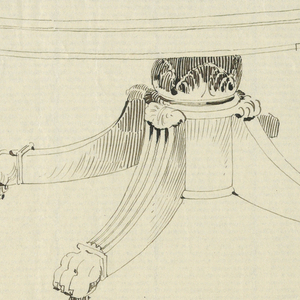 Drawing, Design for a Round Table on a Carved Support, 1900–05